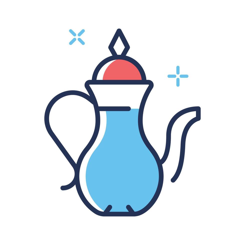 Grab this easy to use line icon of arabic teapot vector