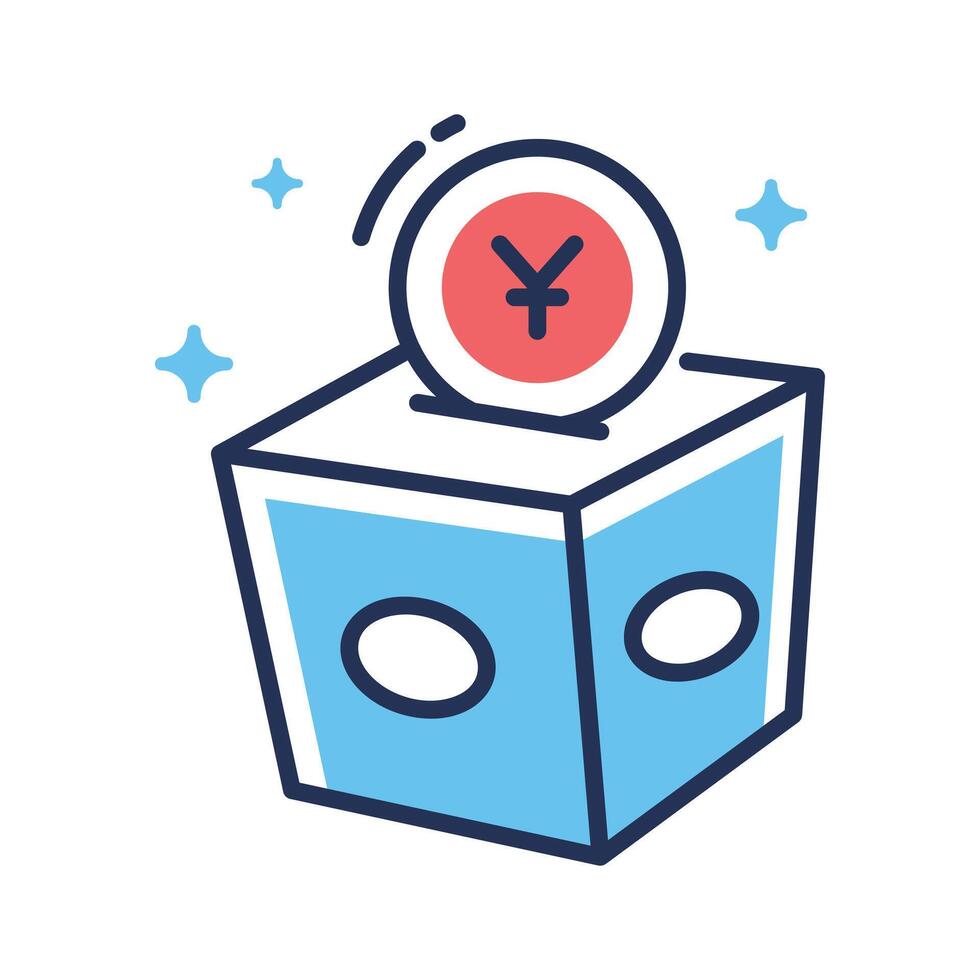 Ready to use line icon showing donation box vector