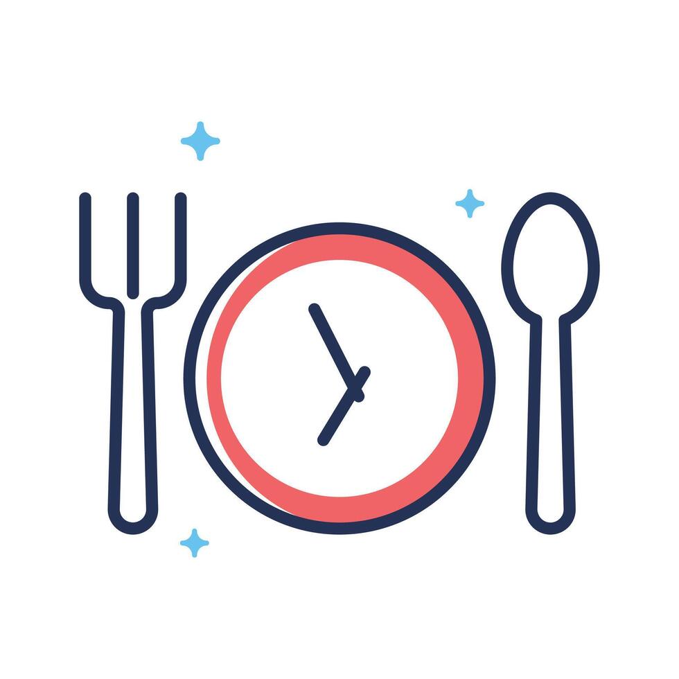 A handy linear style icon depicting iftar time vector