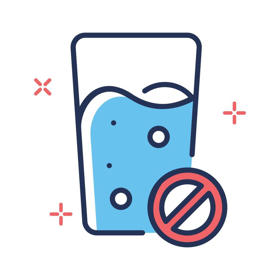An icon of no water in line style, ready for premium use vector