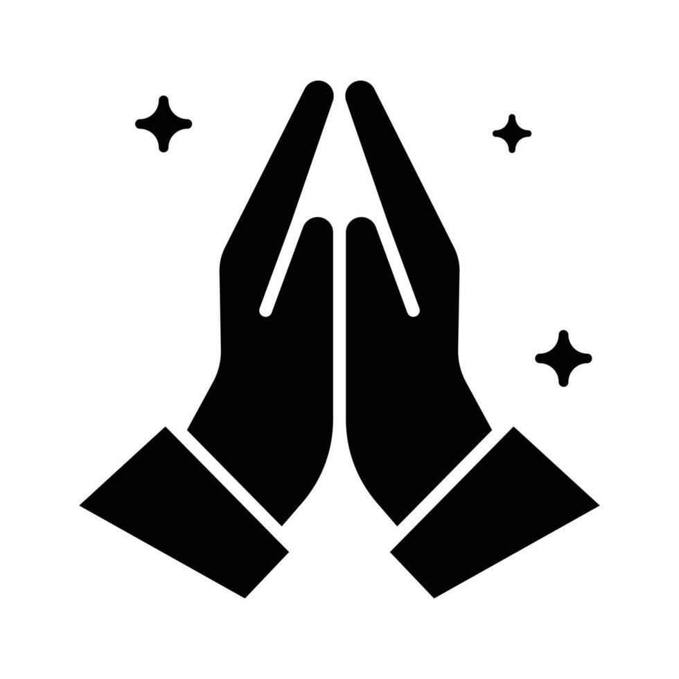 A well crafted glyph icon showing prayer hands vector