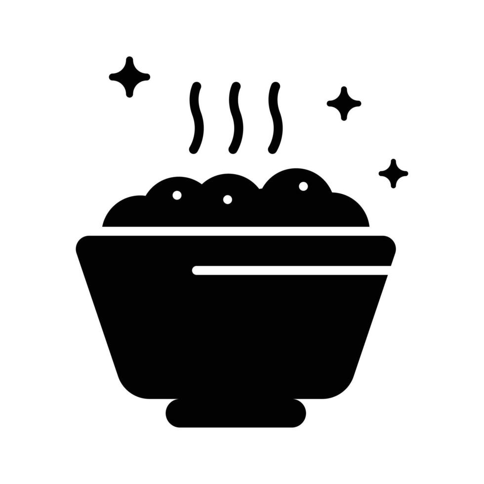 Grab this handy glyph icon depicting hot food for fasting vector
