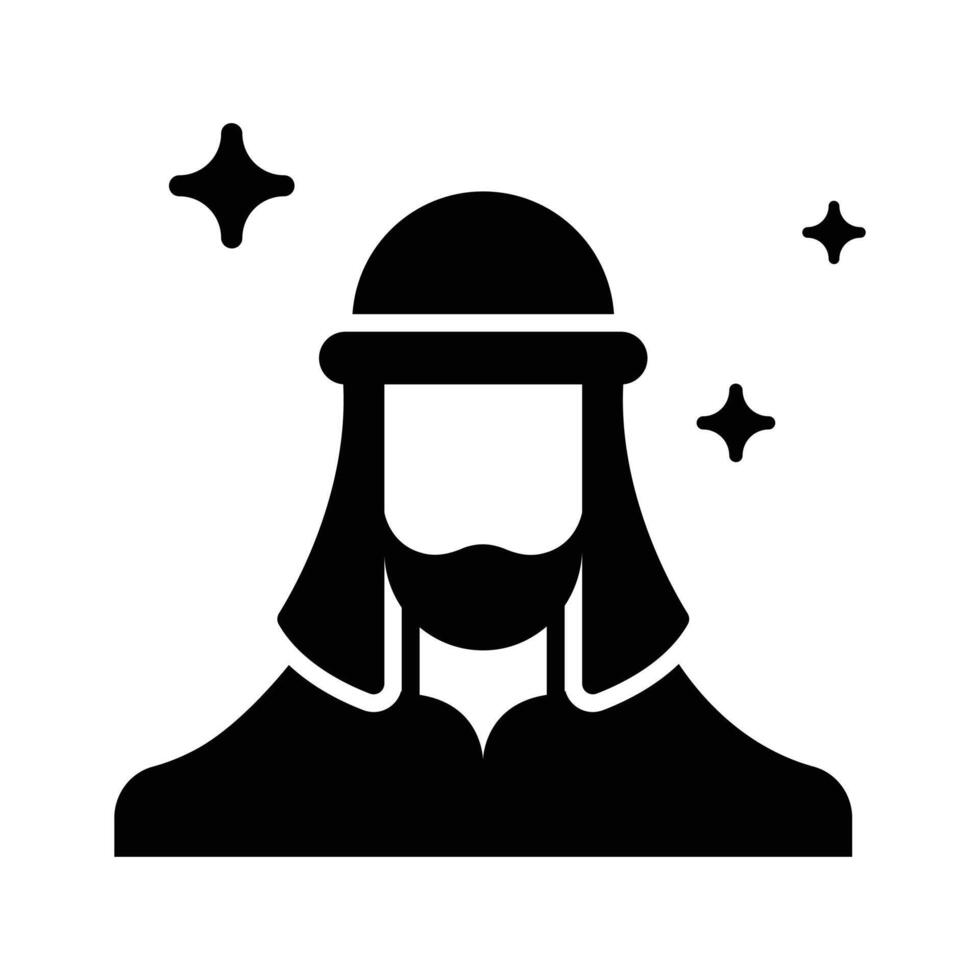 Get a sight of this latest glyph icon of arab man vector