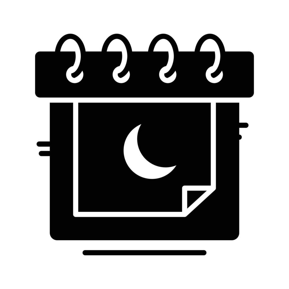 Trendy icon of islamic calendar designed in glyph style vector