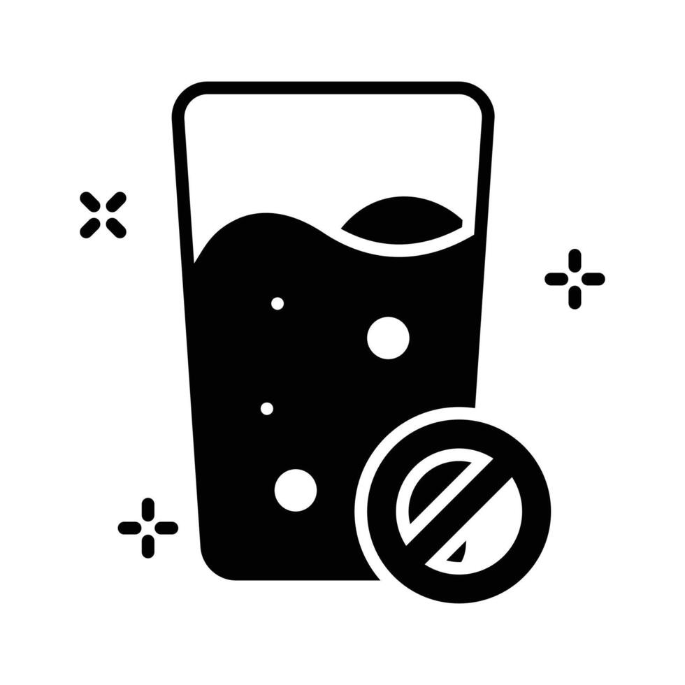 An icon of no water in glyph style, ready for premium use vector