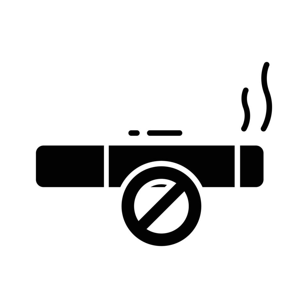 A well crafted glyph style icon no smoking sign vector