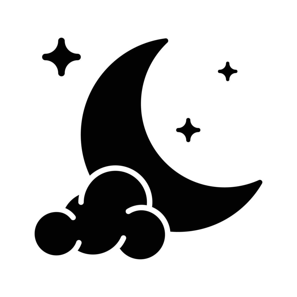 Catch a sight of this modern glyph icon of ramadan night sky vector