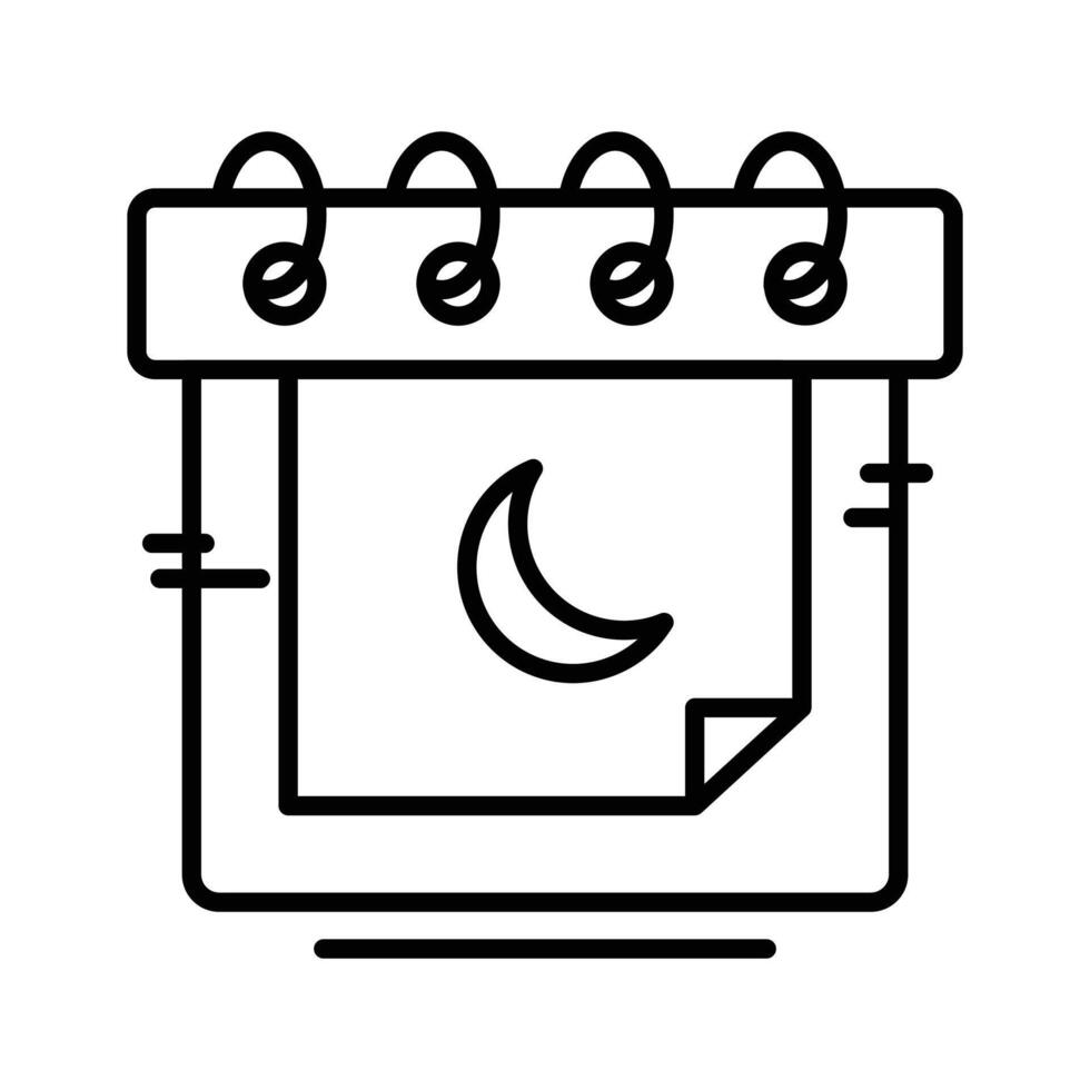 Trendy icon of islamic calendar designed in line style. vector