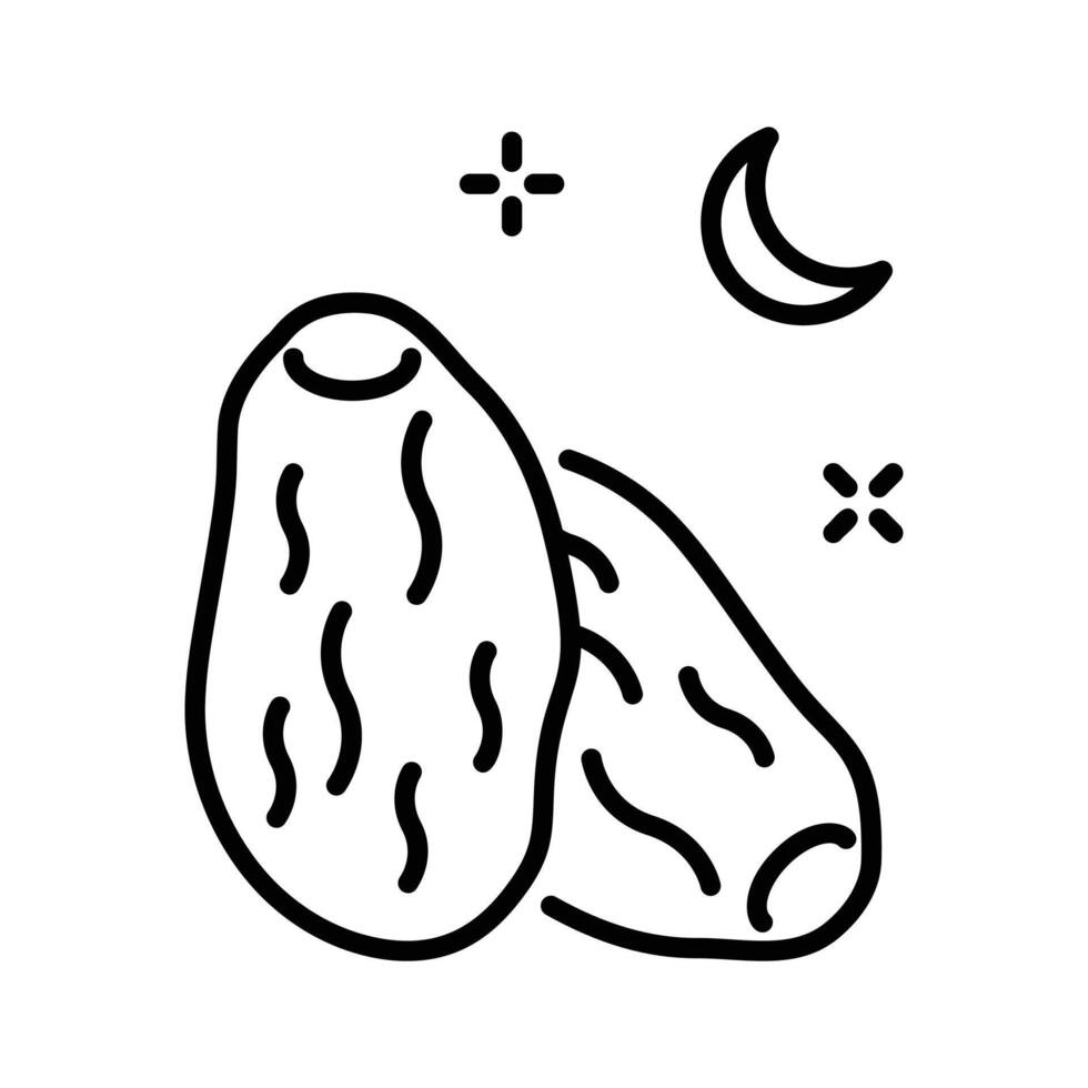 Grab this handy line icon depicting sweet dates. vector