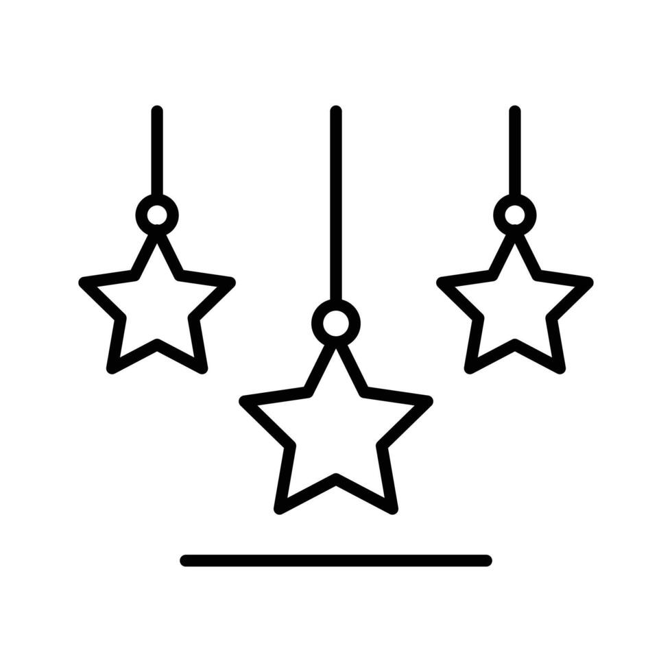 An editable linear style icon showing islamic hanging stars. vector