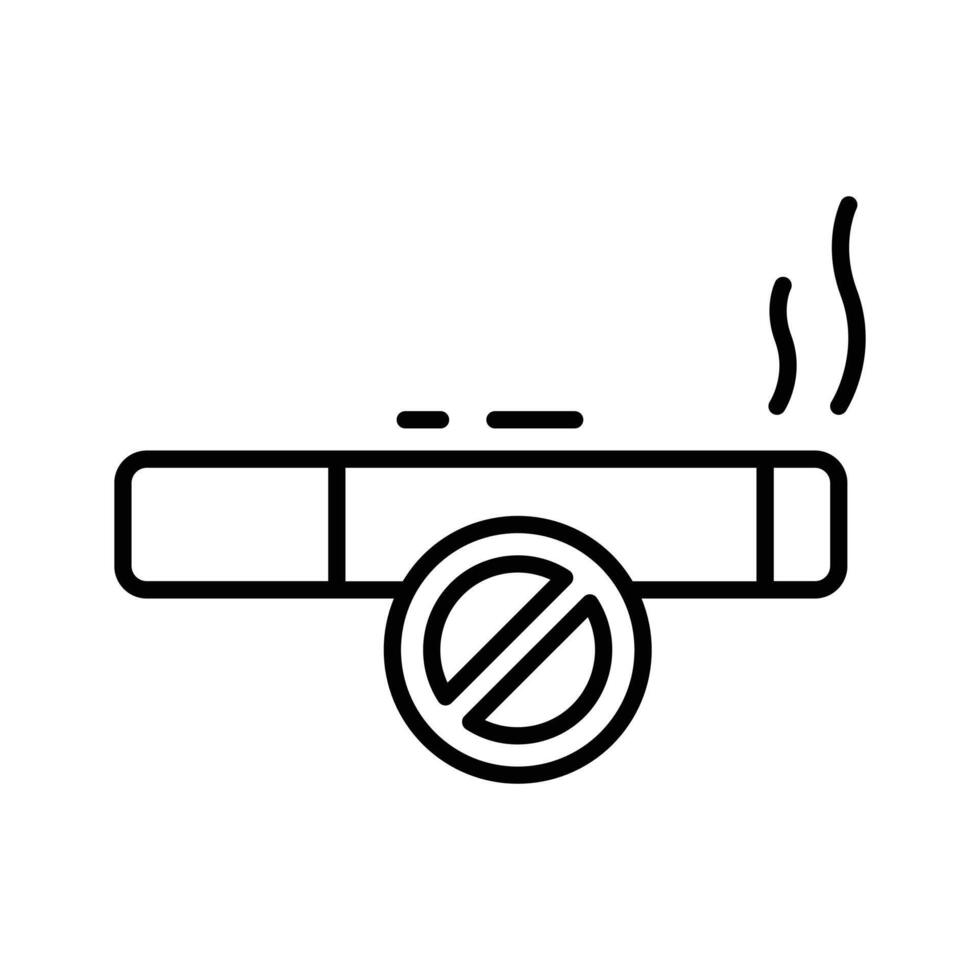 A well crafted line style icon no smoking sign. vector