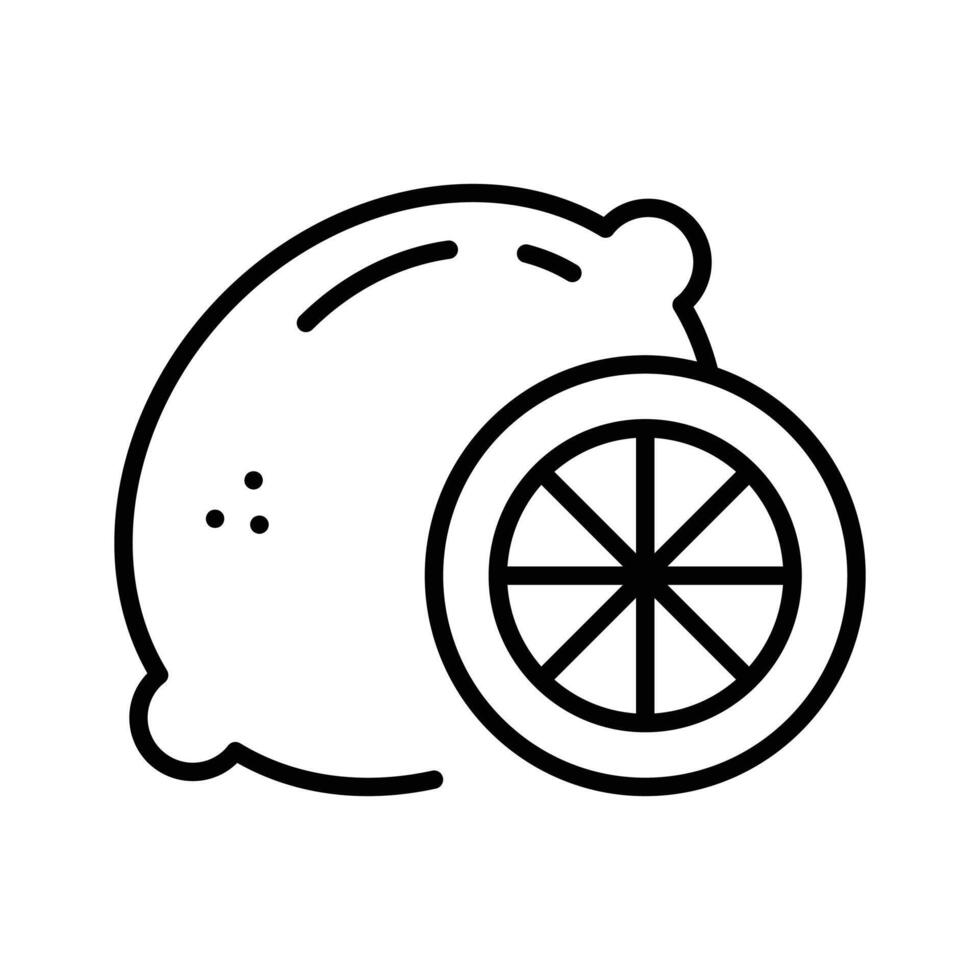 Easy to edit linear style icon showing cutted lemon slice. vector