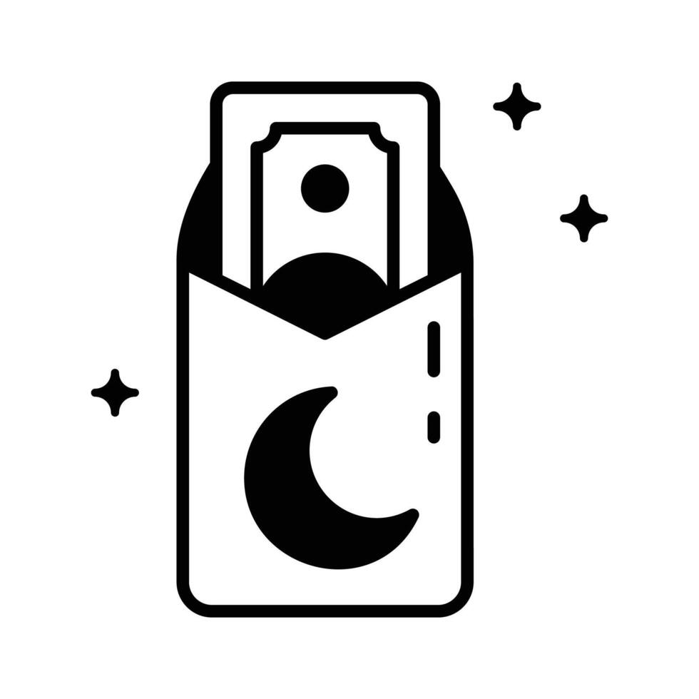 Latest glyph style icon showing money envelope. vector