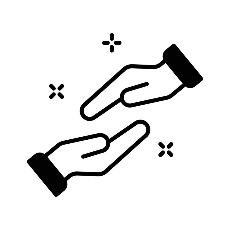 Have a look at this premium glyph icon of help hands. vector