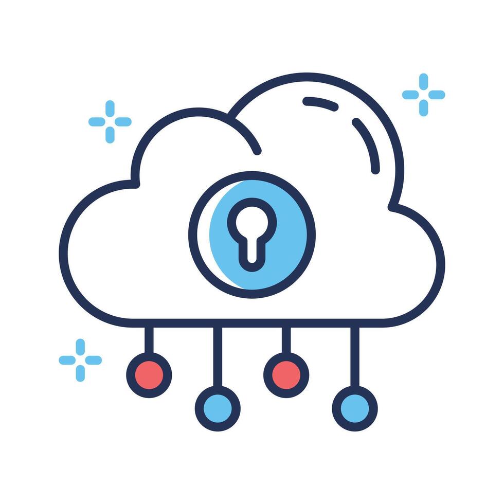 Visually engaging icon of private cloud designed in line style vector