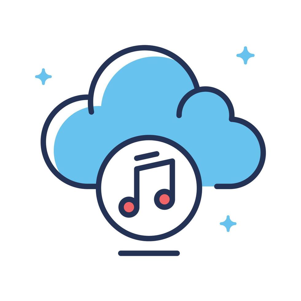Have a look at this premium outline icon of cloud music vector