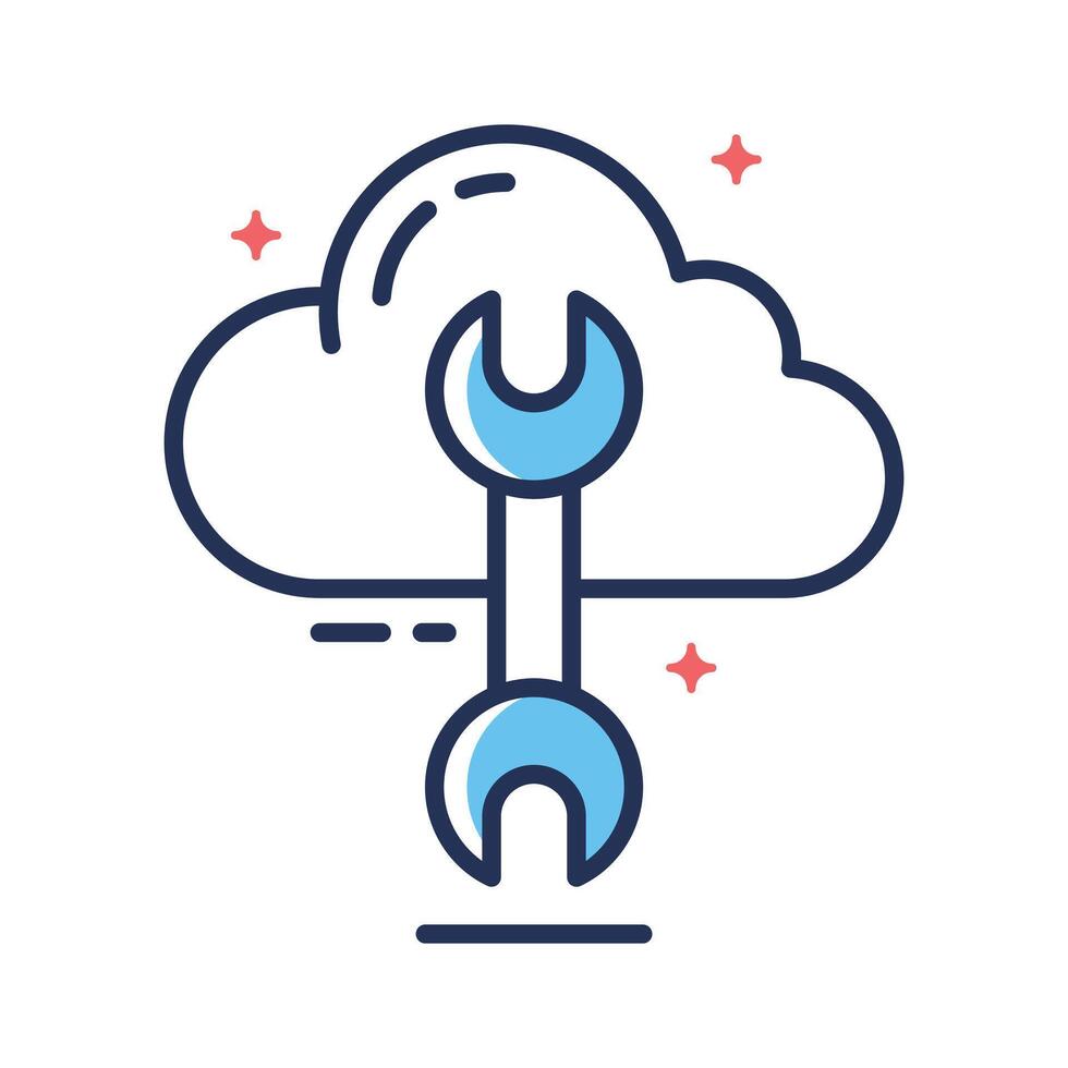 Check out out premium outline style icon of cloud repair vector