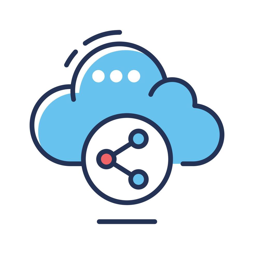 Download our premium line style icon of share cloud vector