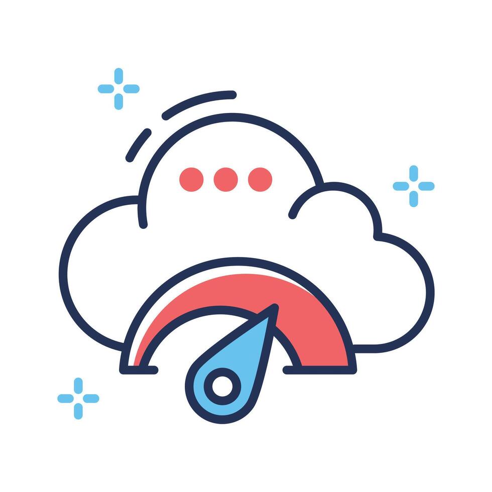 An amazingly designed outline style icon of cloud performance vector