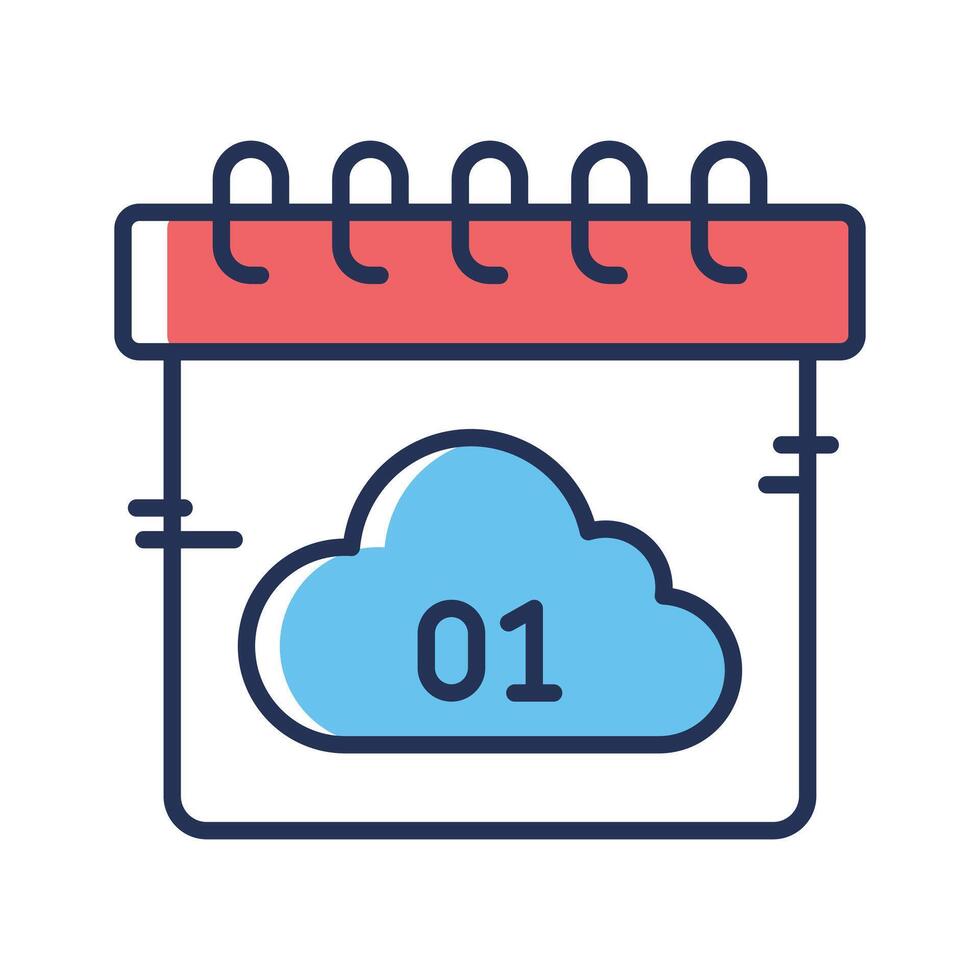 Creatively designed line icon of cloud schedule vector