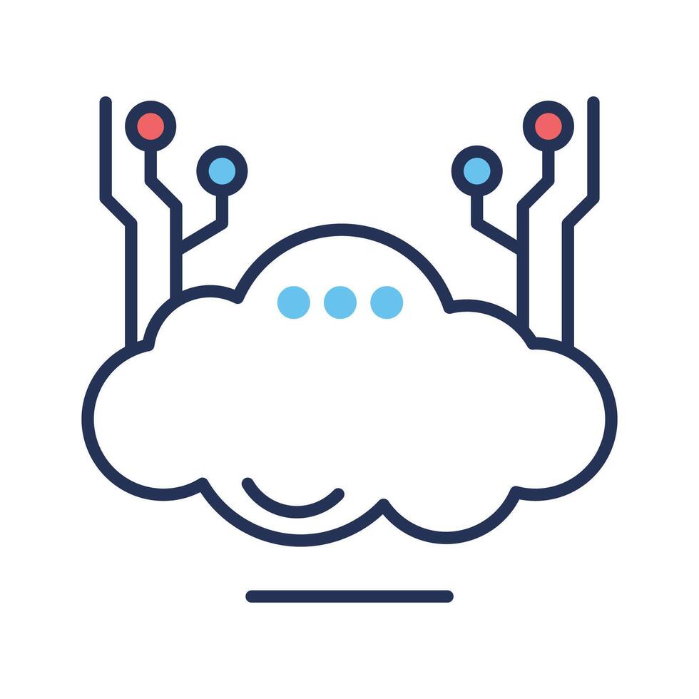 Here is a latest outline style icon cloud message vector