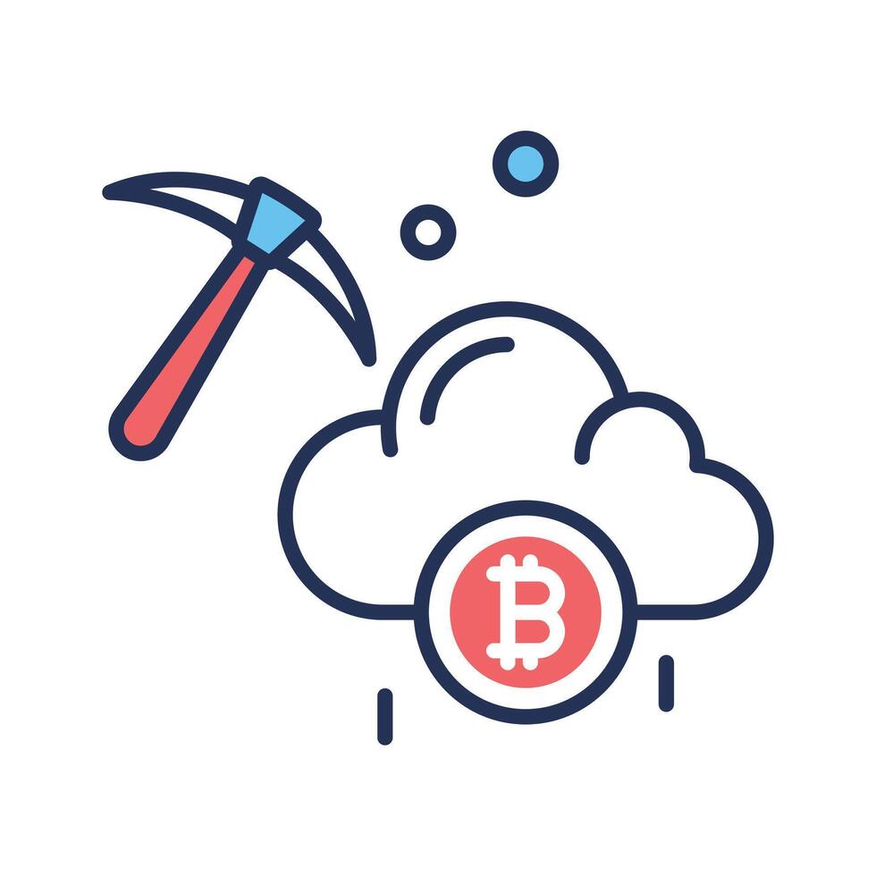Catch a sight of this modern line icon of bitcoin cloud mining vector