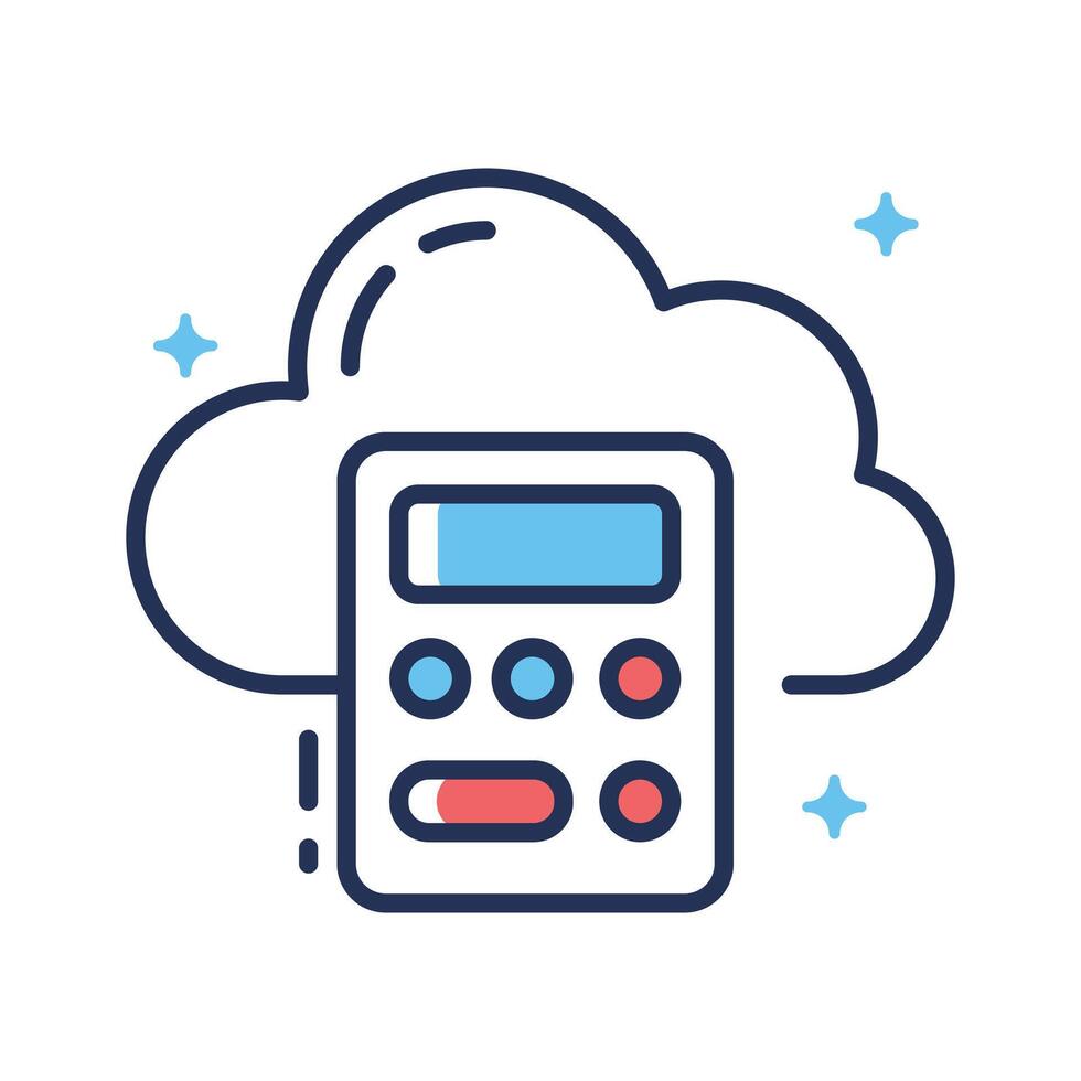 A handy linear style icon depicting cloud accounting vector