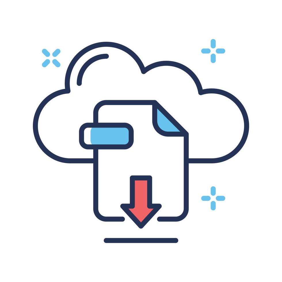 Check out our premium line style icon depicting cloud download vector