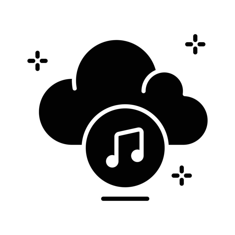 Have a look at this premium glyph icon of cloud music vector