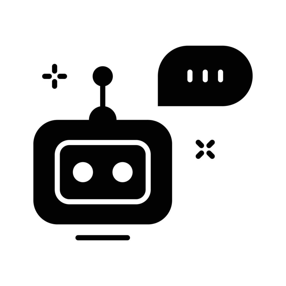 Robot chat technology icon creatively designed in glyph style vector