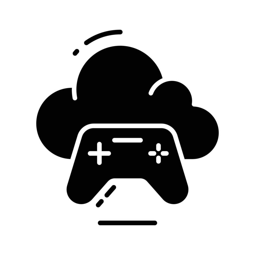Check out our latest glyph style icon of gaming cloud vector