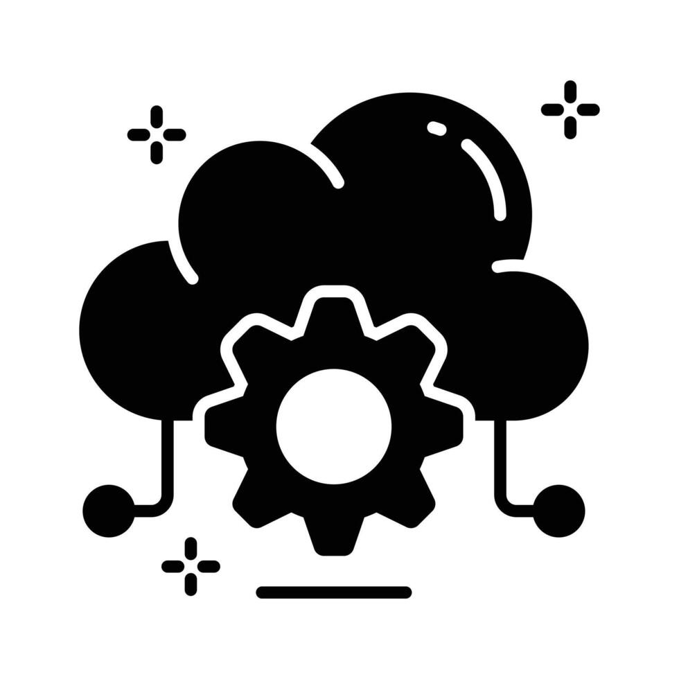 Visually appealing trendy glyph icon of cloud management vector