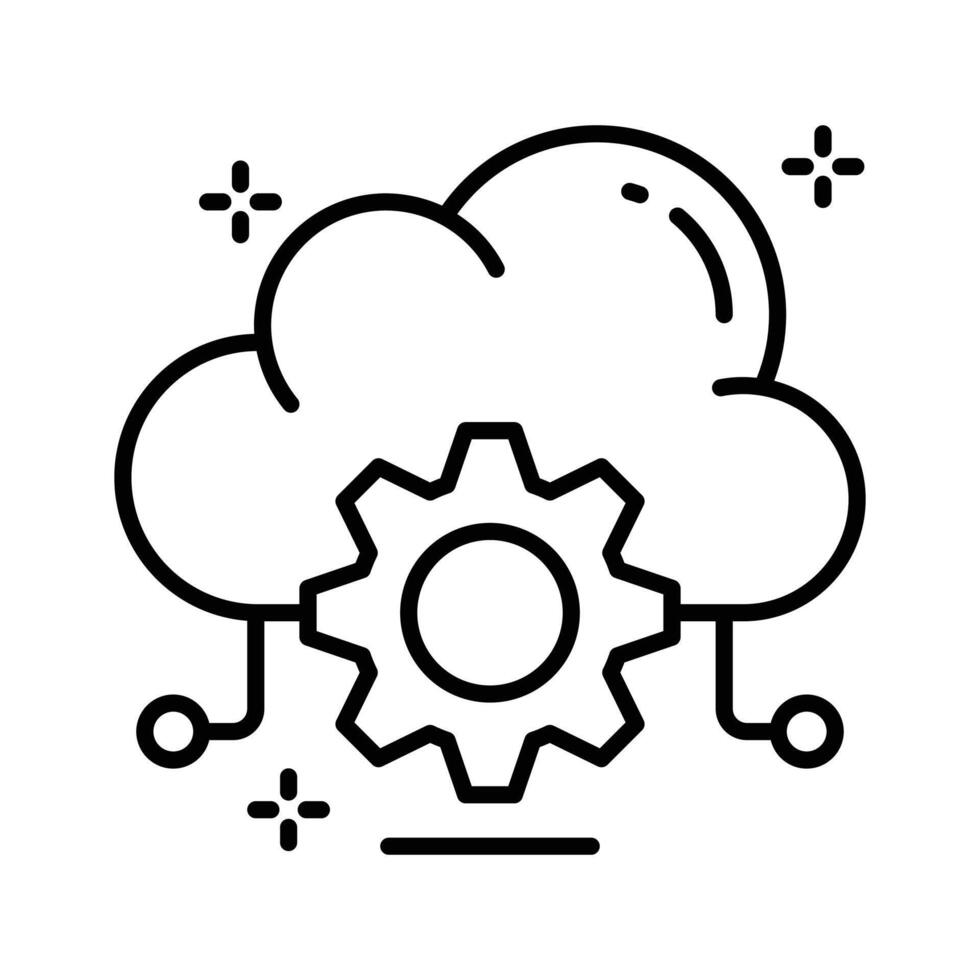 Visually appealing trendy line icon of cloud management. vector