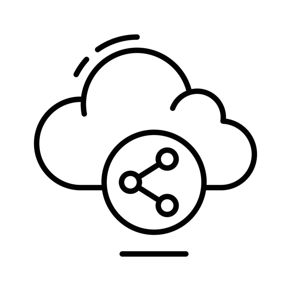 Download our premium line style icon of share cloud. vector