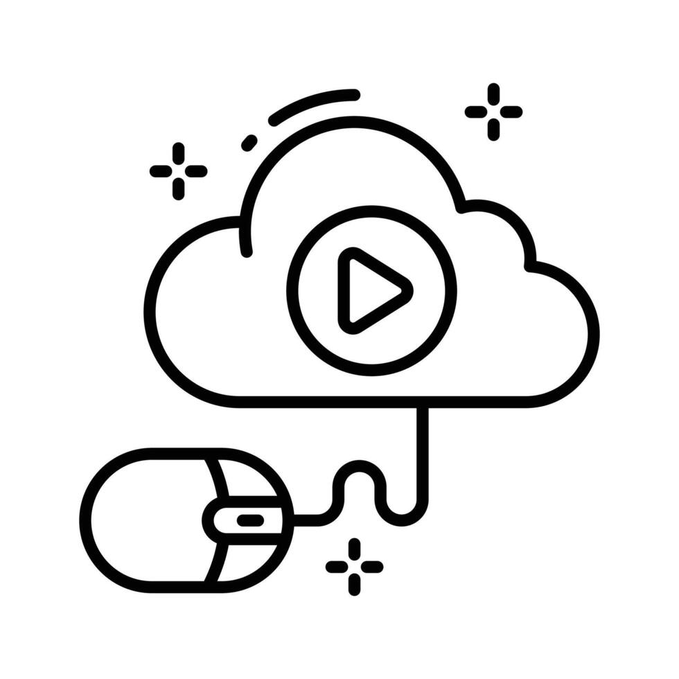 Grab this easy to use line icon of internet cloud storage. vector