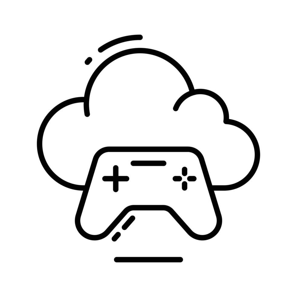 Check out our latest line style icon of gaming cloud. vector
