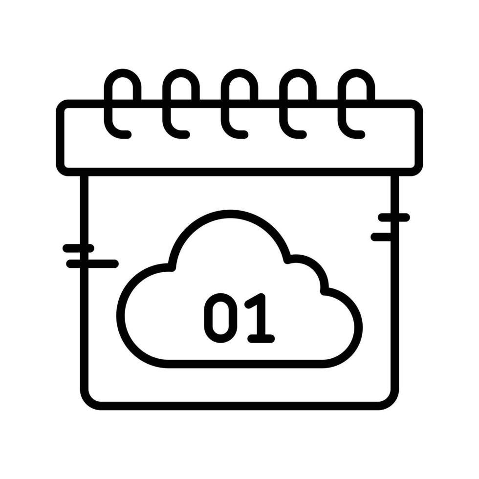 Creatively designed line icon of cloud schedule. vector