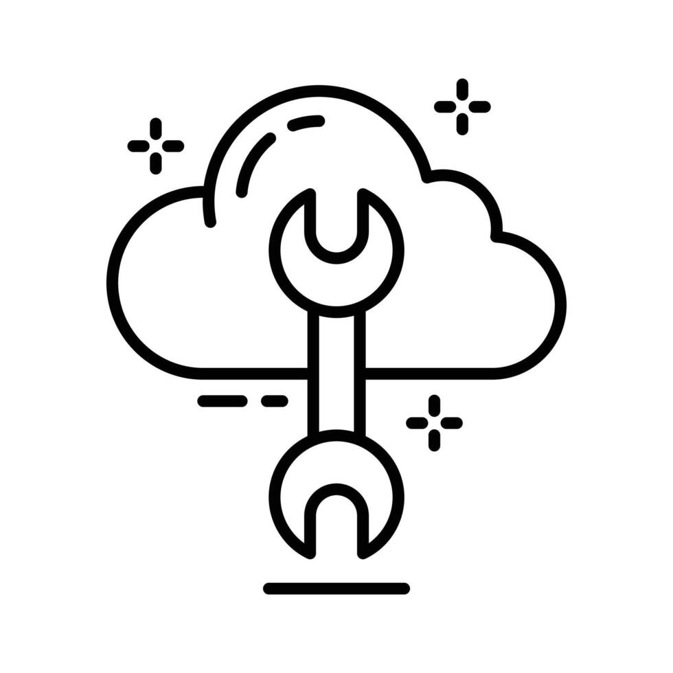 Check out out premium outline style icon of cloud repair. vector