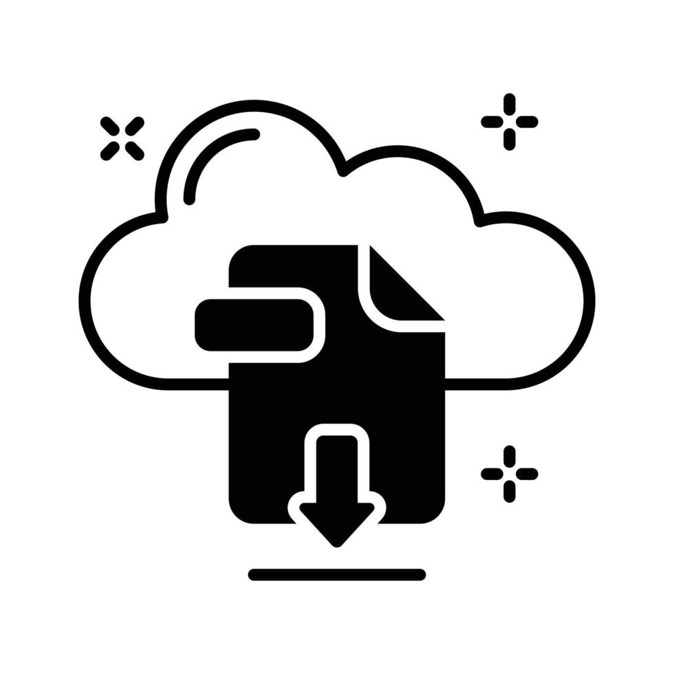 Check out our premium glyph style icon depicting cloud download. vector