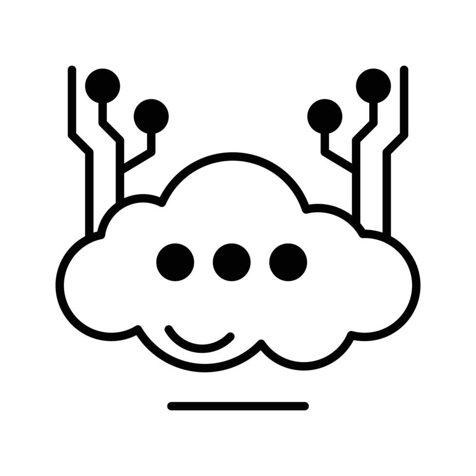 Here is a latest glyph style icon cloud message. vector