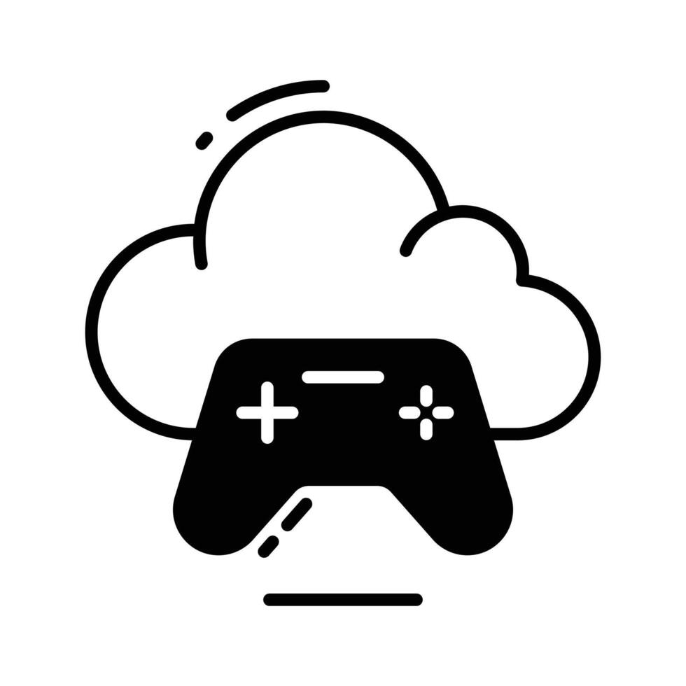 Check out our latest glyph style icon of gaming cloud. vector