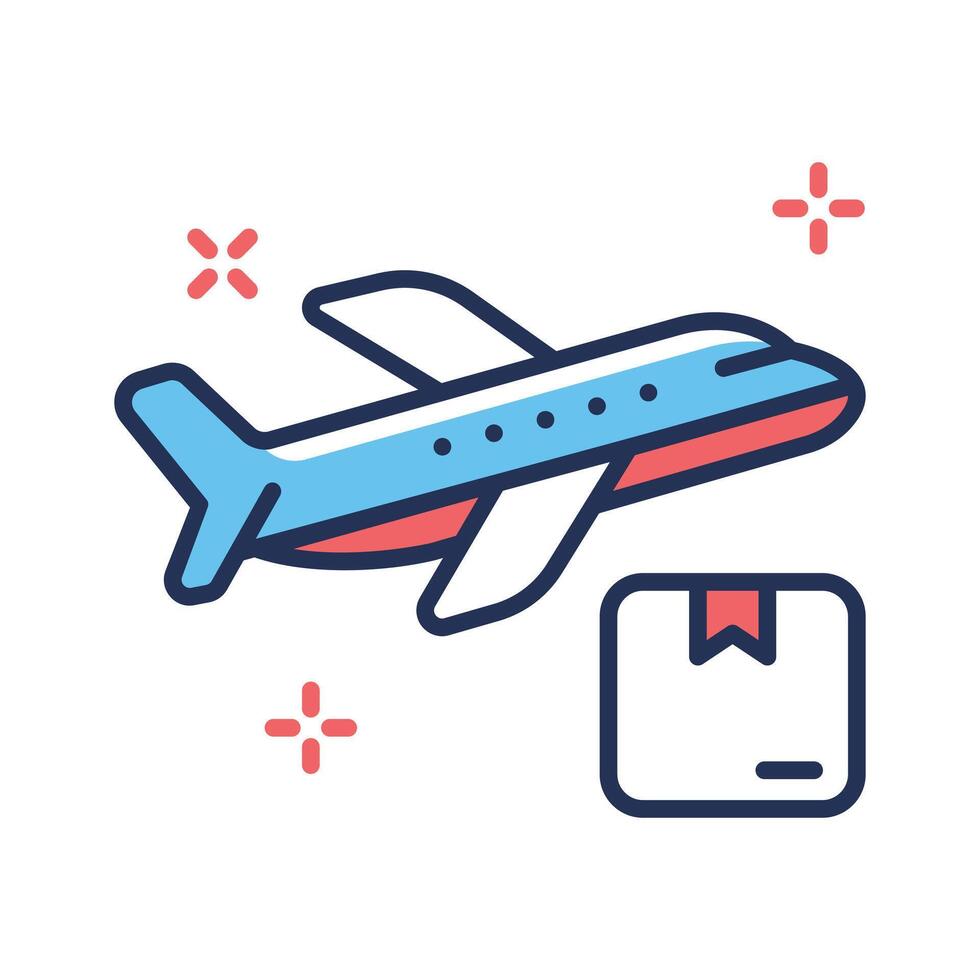 A captivating outline icon of plane delivery vector