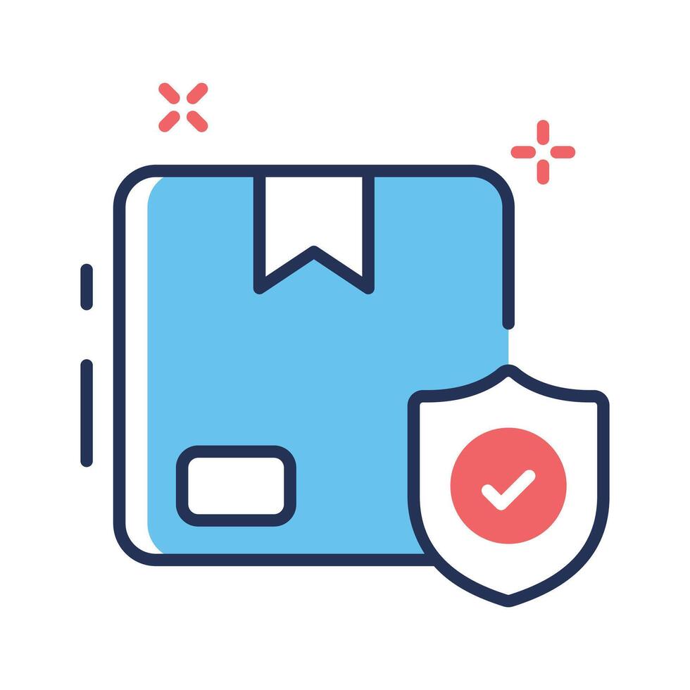 Premium linear icon of trusted cargo insurance vector