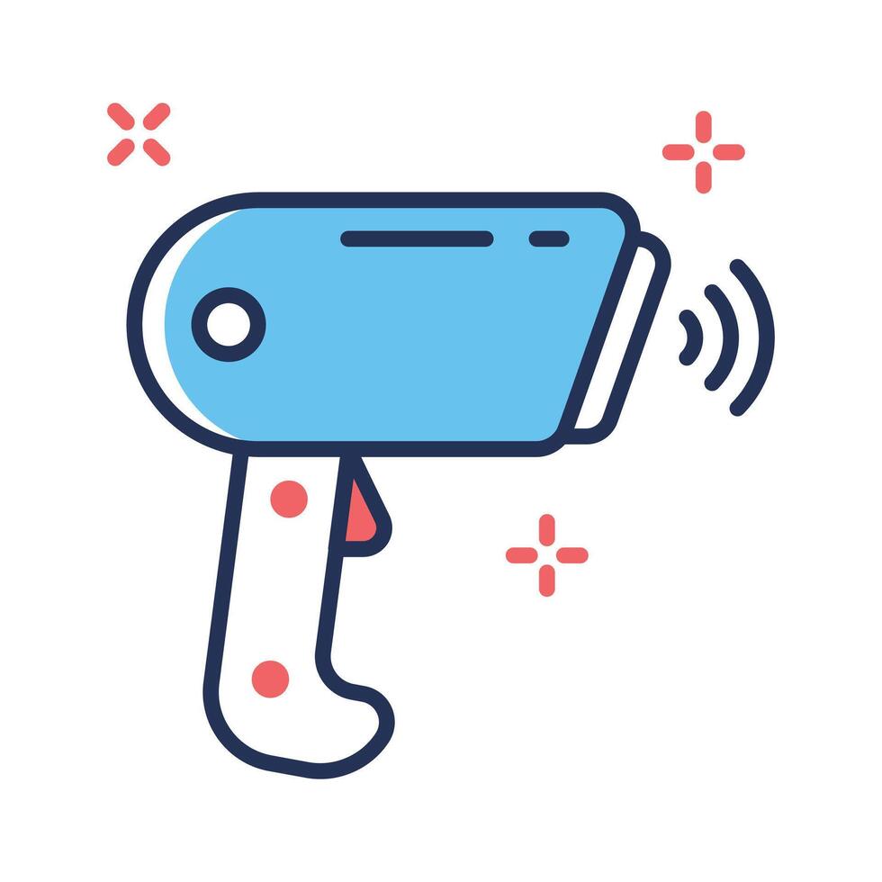 Trendy linear icon of barcode reader in action vector