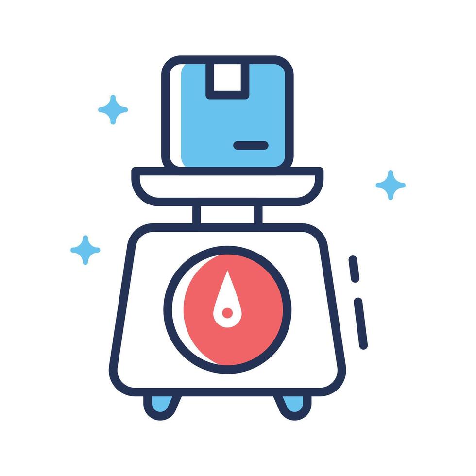 Visually appealing outline icon of parcel weight scale vector