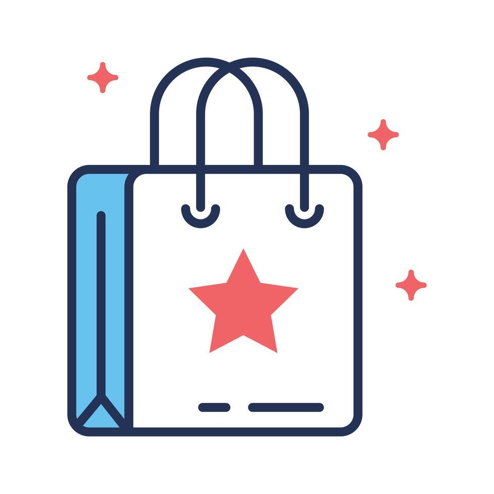 A trendy outline icon of filled shopping bag vector