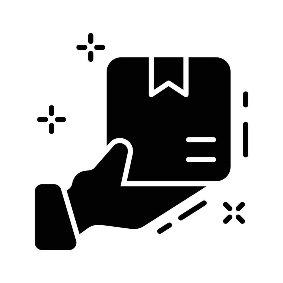A premium glyph icon of courier mail service vector