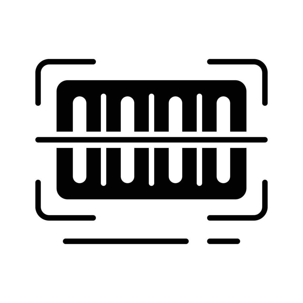 A modern glyph icon of scannable qr code vector