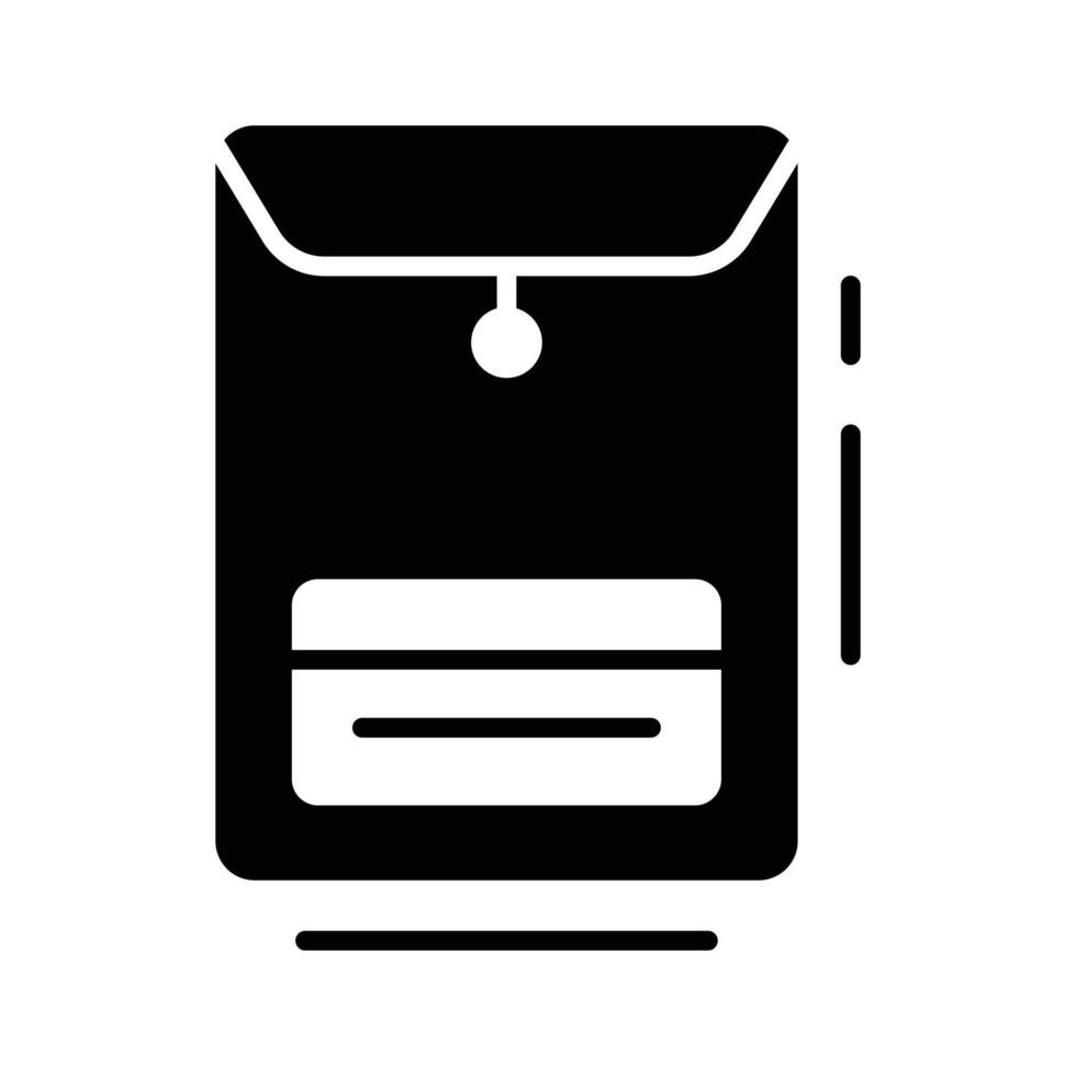 Premium glyph icon of file envelope for shipping vector