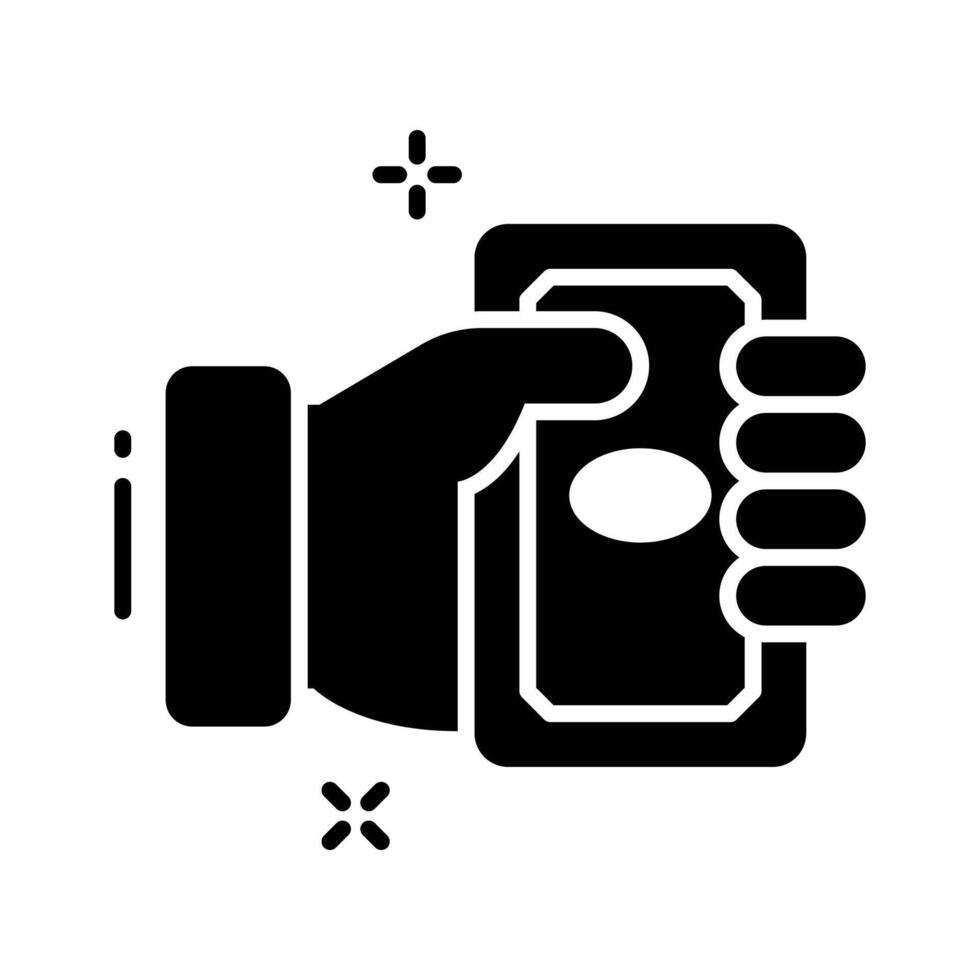 A customizable glyph icon of money payment vector